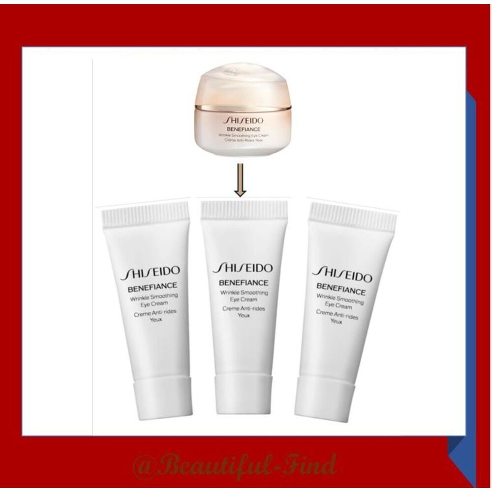 Shiseido Benefiance Wrinkle Smoothing Eye Cream, 0.17 oz/5mL X3 New